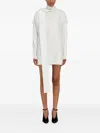 Ferragamo High-neck Draped-back Mini Dress In White