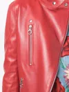 Ferragamo High-neck Leather Jacket In Red
