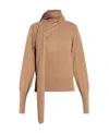 Ferragamo High-neck Long-sleeved Sweater In Nude