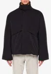 Ferragamo Black High Neck Padded Jacket In Black
