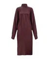 Ferragamo Satin High-neck Dress In Red