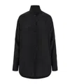 Ferragamo Sash-collar Silk Blouse In Black