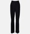Ferragamo High-rise Faille Straight Pants In Black
