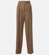 Ferragamo High-rise Straight Pants In Green