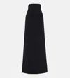Ferragamo High-rise Wool-blend Maxi Skirt In Black