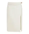 Ferragamo High Slit Pencil Skirt In Neutral