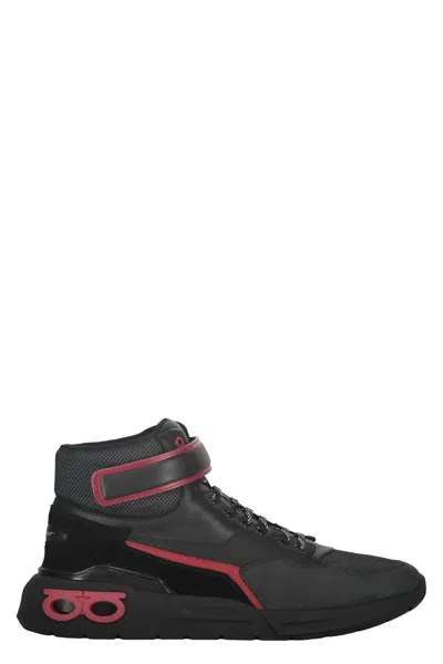 Ferragamo High-top Sneakers In Black