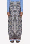 Ferragamo Logo-print Palazzo Pants In Multicolor