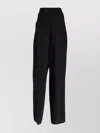 Ferragamo High Waist Silk Trousers With Belt Loops