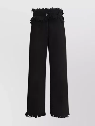 FERRAGAMO HIGH WAIST WIDE LEG FRAYED EDGES JEANS