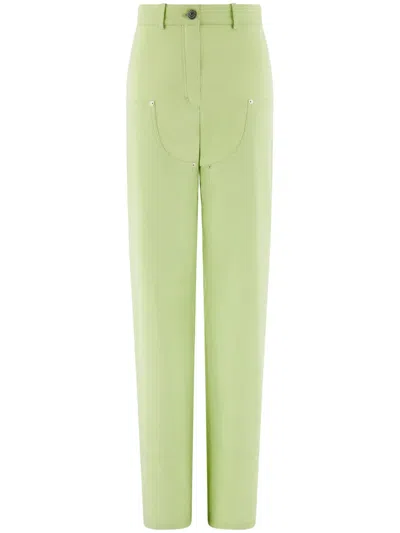 Ferragamo High-waisted Carpenter Trousers In 绿色