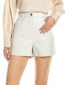 Ferragamo High-waisted Leather Short In White
