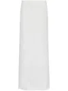 Ferragamo Bonded Linen Toile Maxi Skirt In White