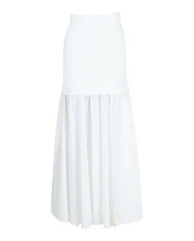 Ferragamo High-waisted Panelled Maxi Skirt In White
