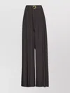 Ferragamo Belted Palazzo Trousers In Brown