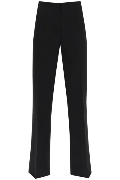Ferragamo High-waisted Straight Crepe Trousers In Black For Women