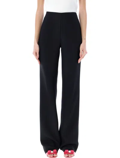 Ferragamo High Waisted Trousers For Women In Black