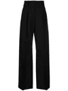 Ferragamo High-waisted Wide-leg Trousers In Black