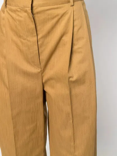 Ferragamo High-waisted Wide Leg Trousers In Brown