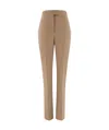 Ferragamo High-waisted Wool Casual Pants In Brown
