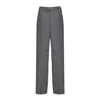 Ferragamo Mid-rise Wool Pleated Trousers With Classic Straight Leg In Grey
