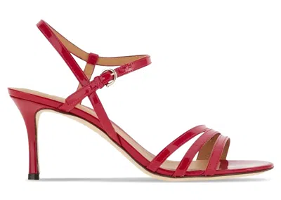 Pre-owned Ferragamo Highshine Finish 70mm Sandals (women's) Sneakers In Red