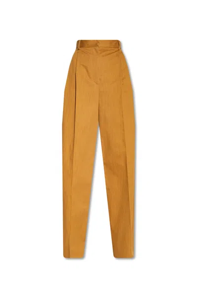 Ferragamo High-waisted Wide Leg Trousers In Yellow