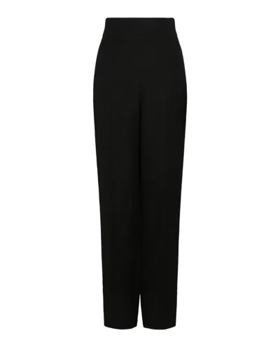 Ferragamo High-waisted Wide-leg Pants In Black