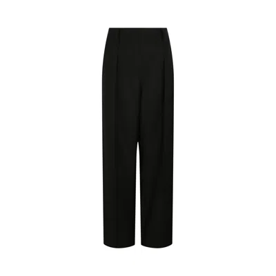 Pre-owned Ferragamo High-waisted Wide-leg Trousers 'black' | Women's Size 40