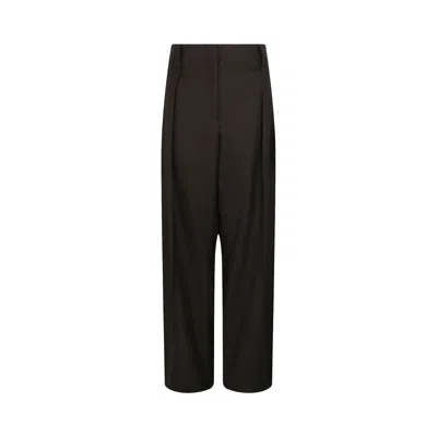 Pre-owned Ferragamo High-waisted Wool Pants 'grey' | Women's Size 46
