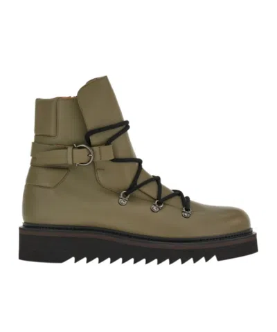 Ferragamo Hiking Boots In Green