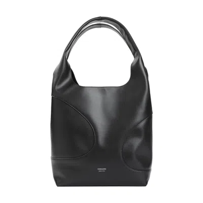 Ferragamo Hobo Bag With Cut-out In Black