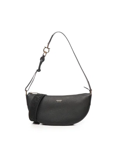 Ferragamo Salvatore  Small Hobo Shoulder Bag In Black
