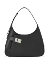 Ferragamo Archive Large Leather Shoulder Bag In Black