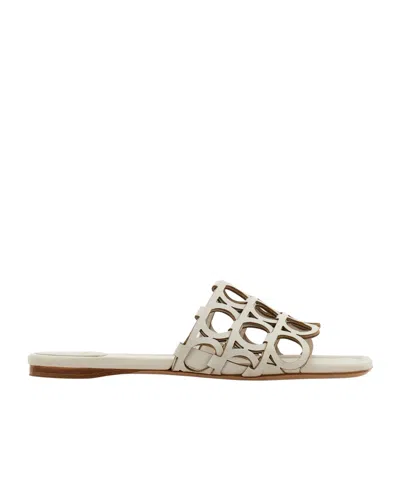 Ferragamo Hollow Sandals In Neutral