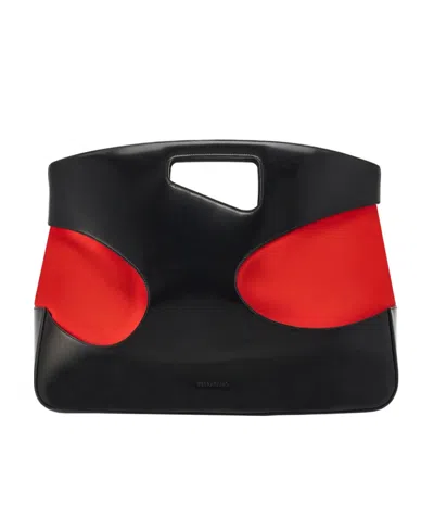 Ferragamo Hollowed-out Detail Handbag In Black