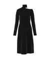 Ferragamo Midi Black Dress With Cut-out And Long Sleeve In Viscose Blend Woman In Black