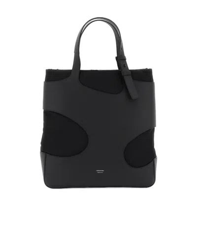 Ferragamo Hollowed-out Logo Handbag In Black