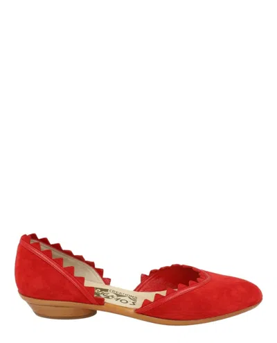Ferragamo Holly Archive Limited Edition 1950's Flats In Red