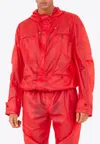 Ferragamo Hooded Windbreaker Jacket With Adjustable Drawstrings