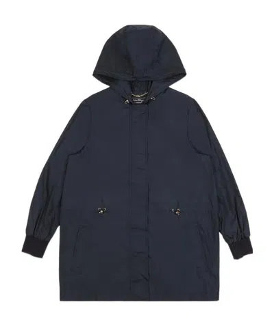 Ferragamo Hooded Casual Jacket In Black