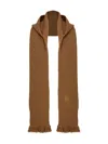 Ferragamo Hooded Fringe Knitted Scarf In Brown