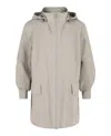 Ferragamo Hooded Gancini Rain Jacket In Silver