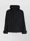 Ferragamo Hooded Jackets With Drawstring Hem And Front Pockets