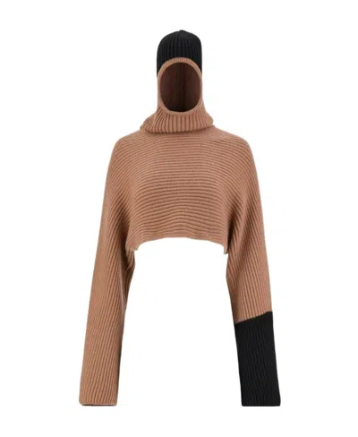 FERRAGAMO HOODED KNITTED SWEATER