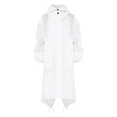 Ferragamo Hooded Organza Trench Coat