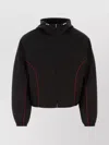 Ferragamo Blouson Jacket With Contrast Piping In Black