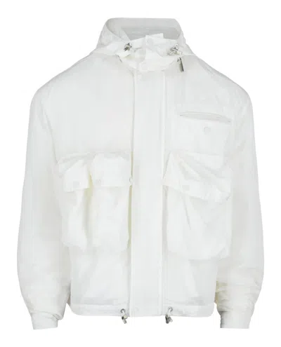 Ferragamo Hooded Utility Jacket In White
