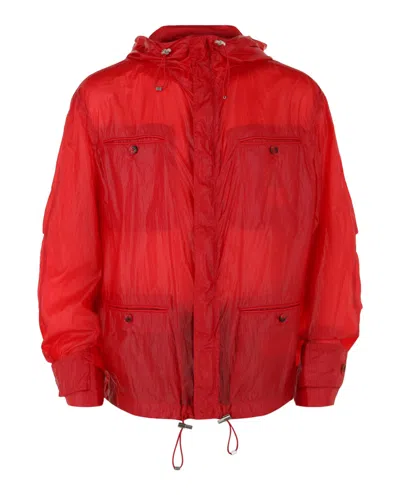 FERRAGAMO HOODED WINDBREAKER JACKET