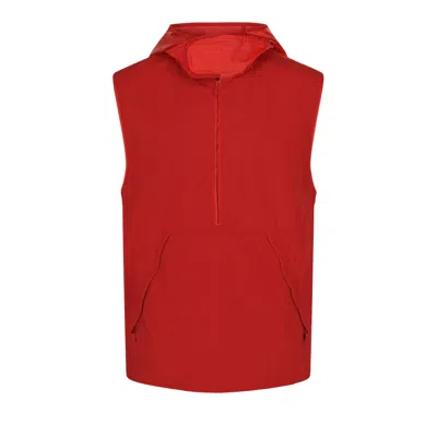 Pre-owned Ferragamo Hooded Windbreaker Vest 'red' | Men's Size 48